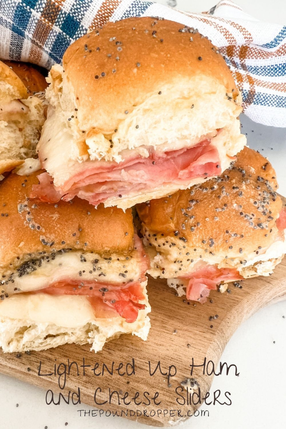 Lightened Up Ham and Cheese Sliders via @pounddropper