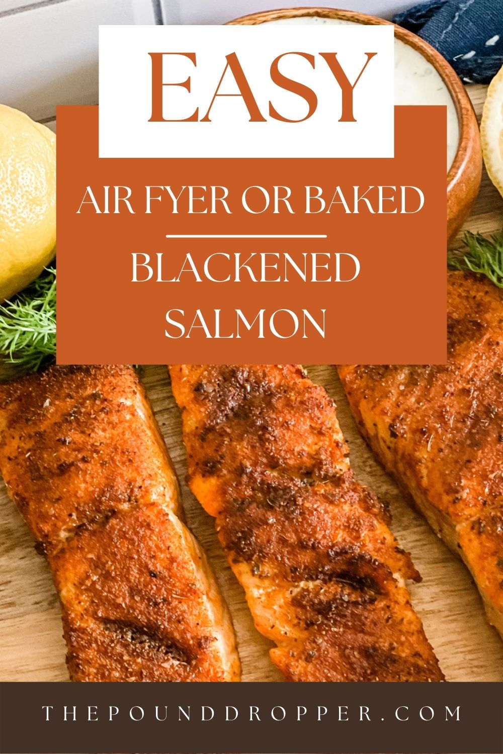 This Easy and Delicious Blackened Salmon is seasoned using a homemade spice blend-making for a crispy flavorful salmon. It's easy to make and requires just a few simple ingredients! A restaurant-quality-flaky, moist, and ready in less than 20 minutes! via @pounddropper