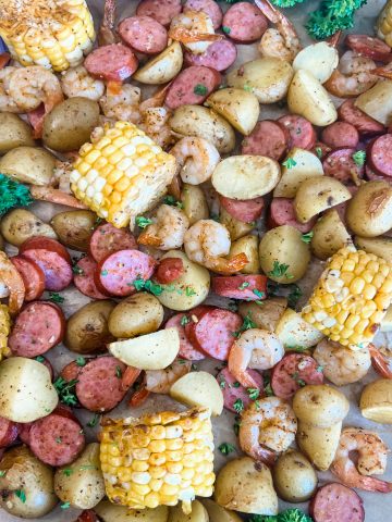 Easy Sheet Pan Shrimp Boil - Pound Dropper