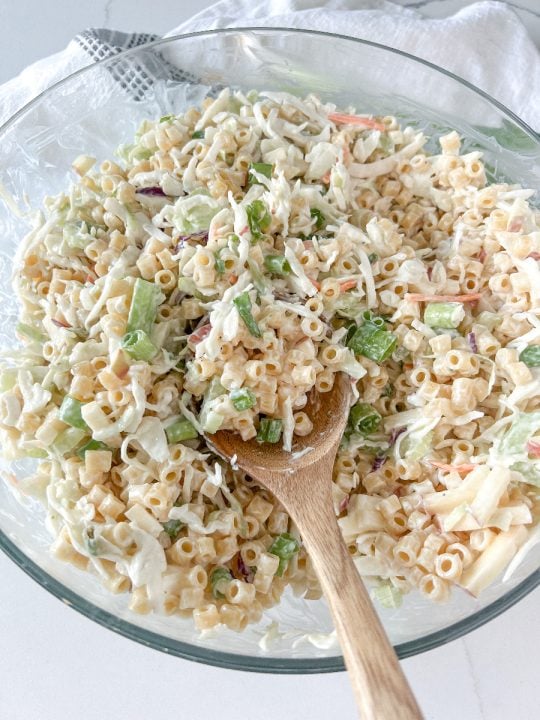 Lightened Up Coleslaw Macaroni Salad - Pound Dropper