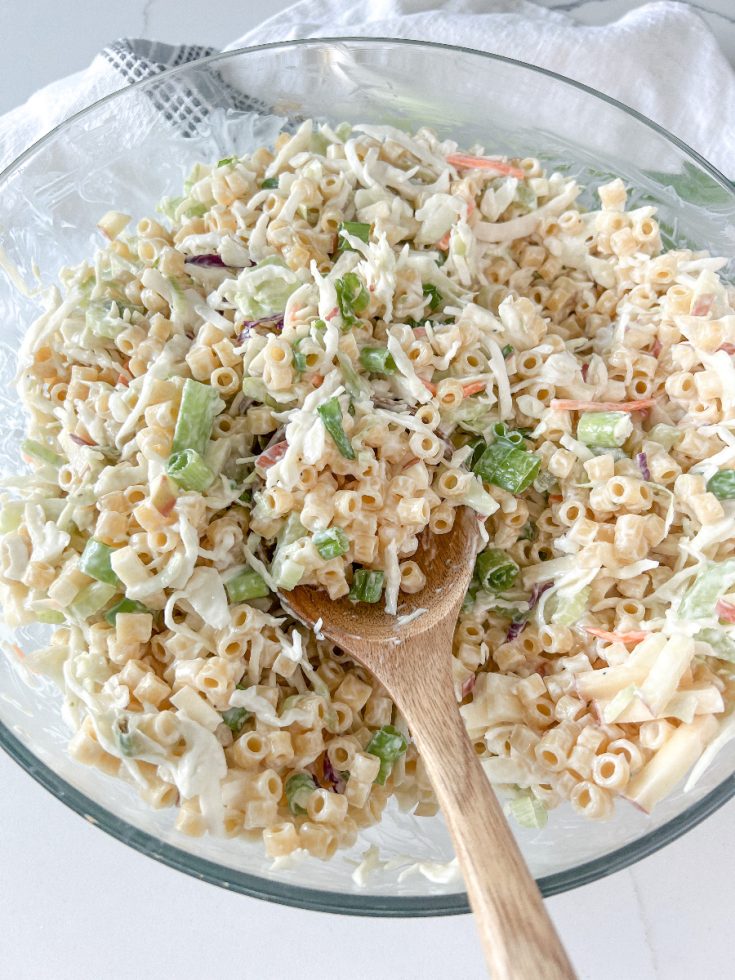 Lightened Up Coleslaw Macaroni Salad - Pound Dropper