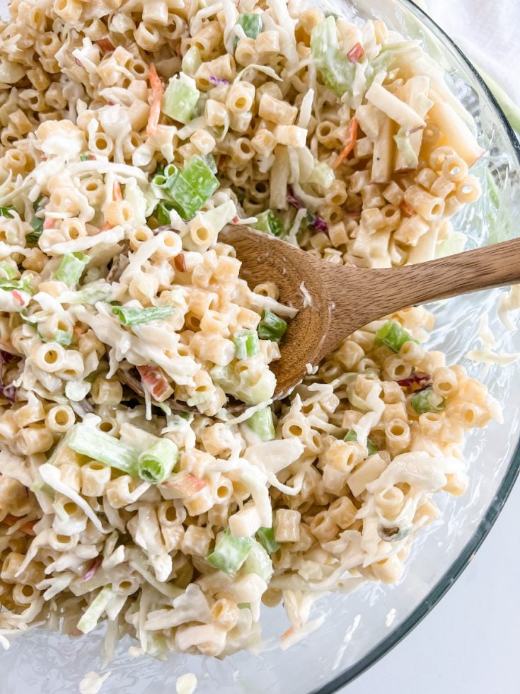 Lightened Up Coleslaw Macaroni Salad - Pound Dropper