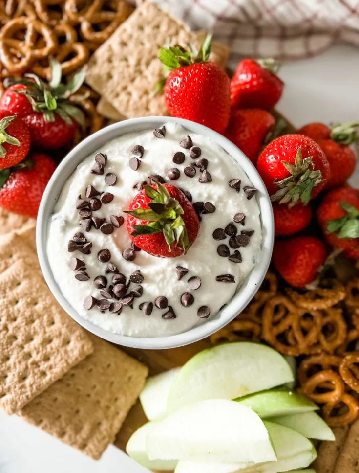 Easy Lightened Up Chocolate Chip Cannoli Dip