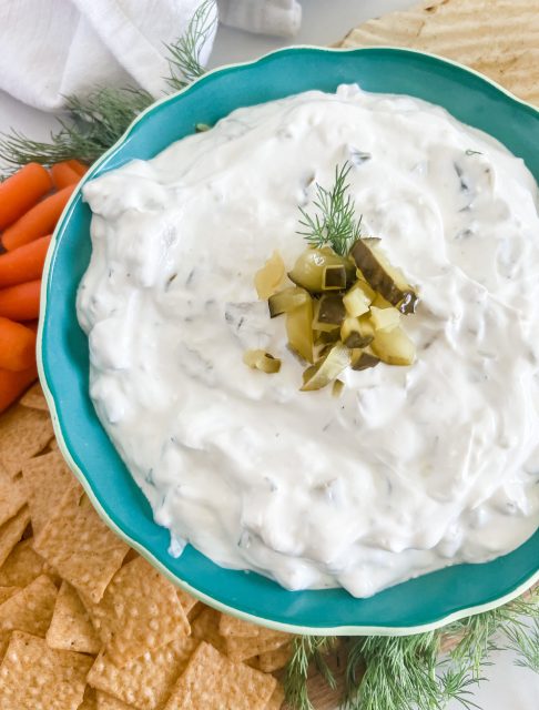 Easy Dill Pickle Dip - Pound Dropper