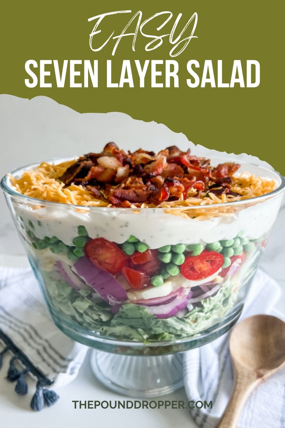 Easy Seven Layer Salad via @pounddropper