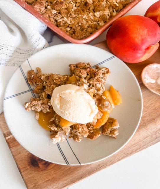 Easy Lightened Up Peach Crisp - Pound Dropper