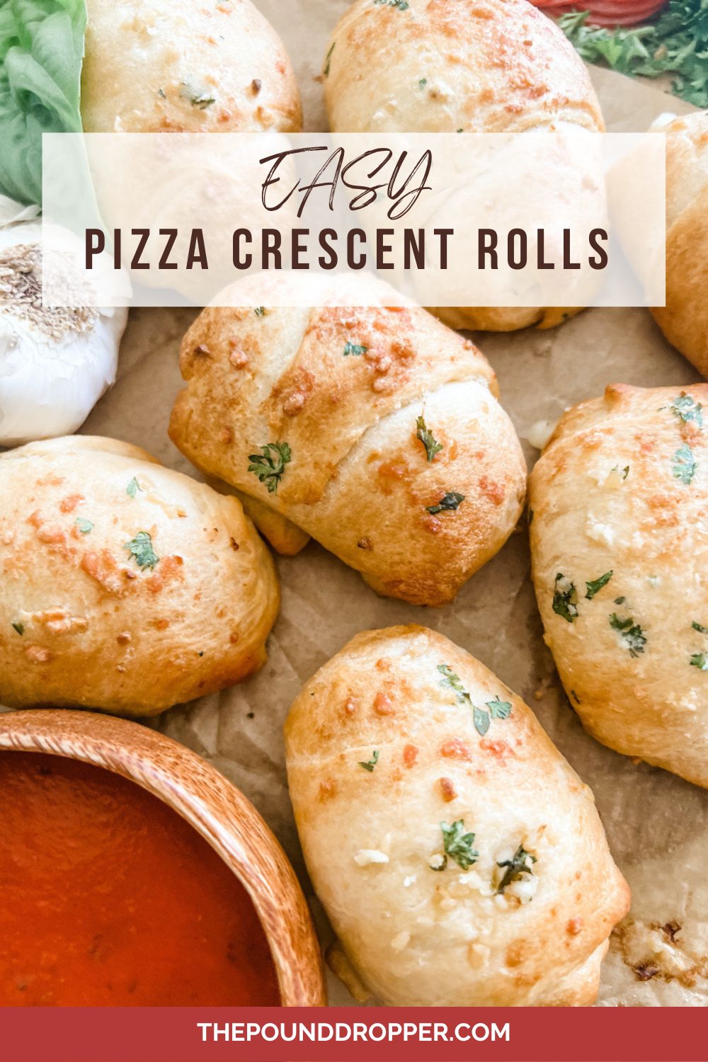 These Easy Pizza Crescent Rolls make for a simple dinner, lunch, or game day appetizer!! You can build-your-own pizza roll using your favorite pizza toppings. These Easy Pizza Crescent Rolls are easy to make using just a few simple ingredients-reduced fat crescent rolls filled with gooey reduced fat mozzarella cheese and turkey pepperoni!! These are guaranteed to be devoured! via @pounddropper