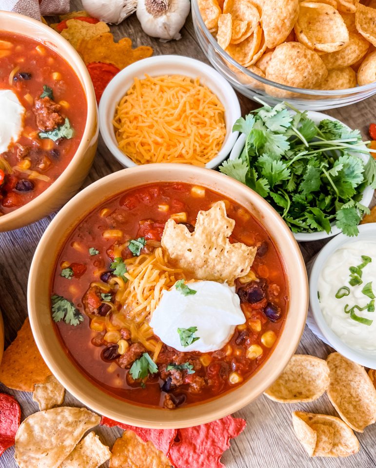 Easy One Pot Taco Soup - Pound Dropper