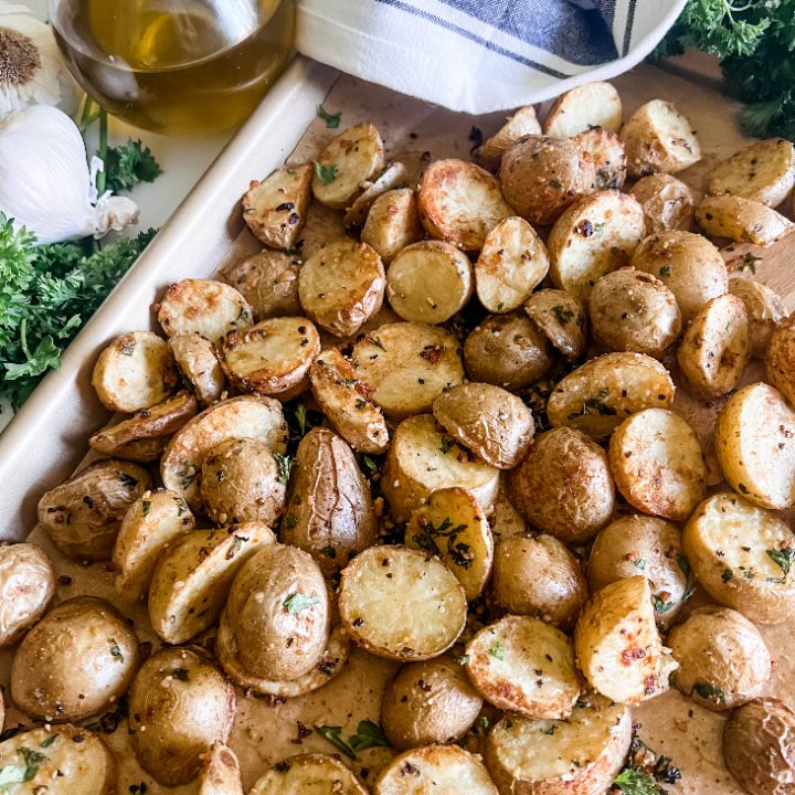 Roasted New Potatoes With Parmesan And Fresh Herbs - Green Valley Kitchen