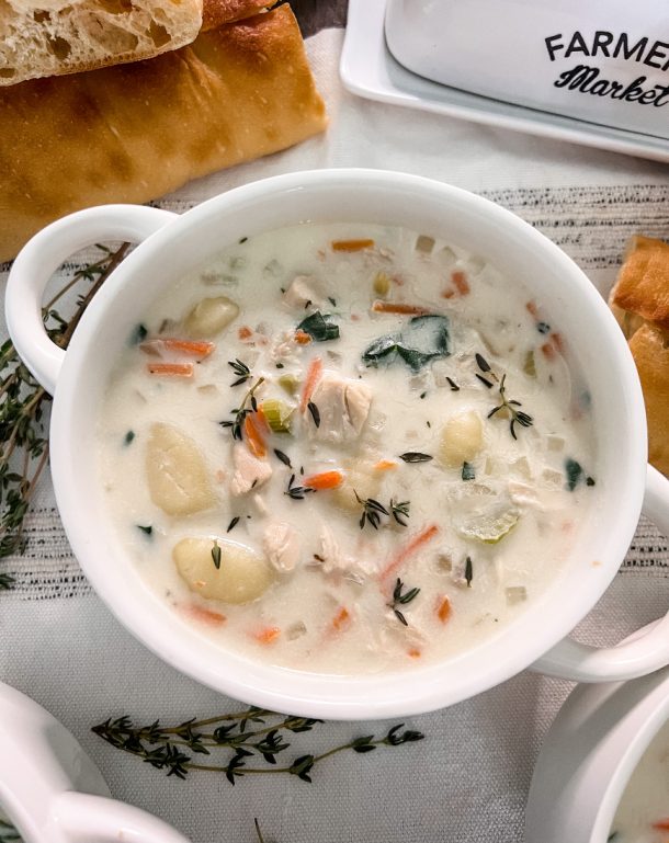 Lightened Up Copycat Olive Garden Chicken Gnocchi Soup Pound Dropper