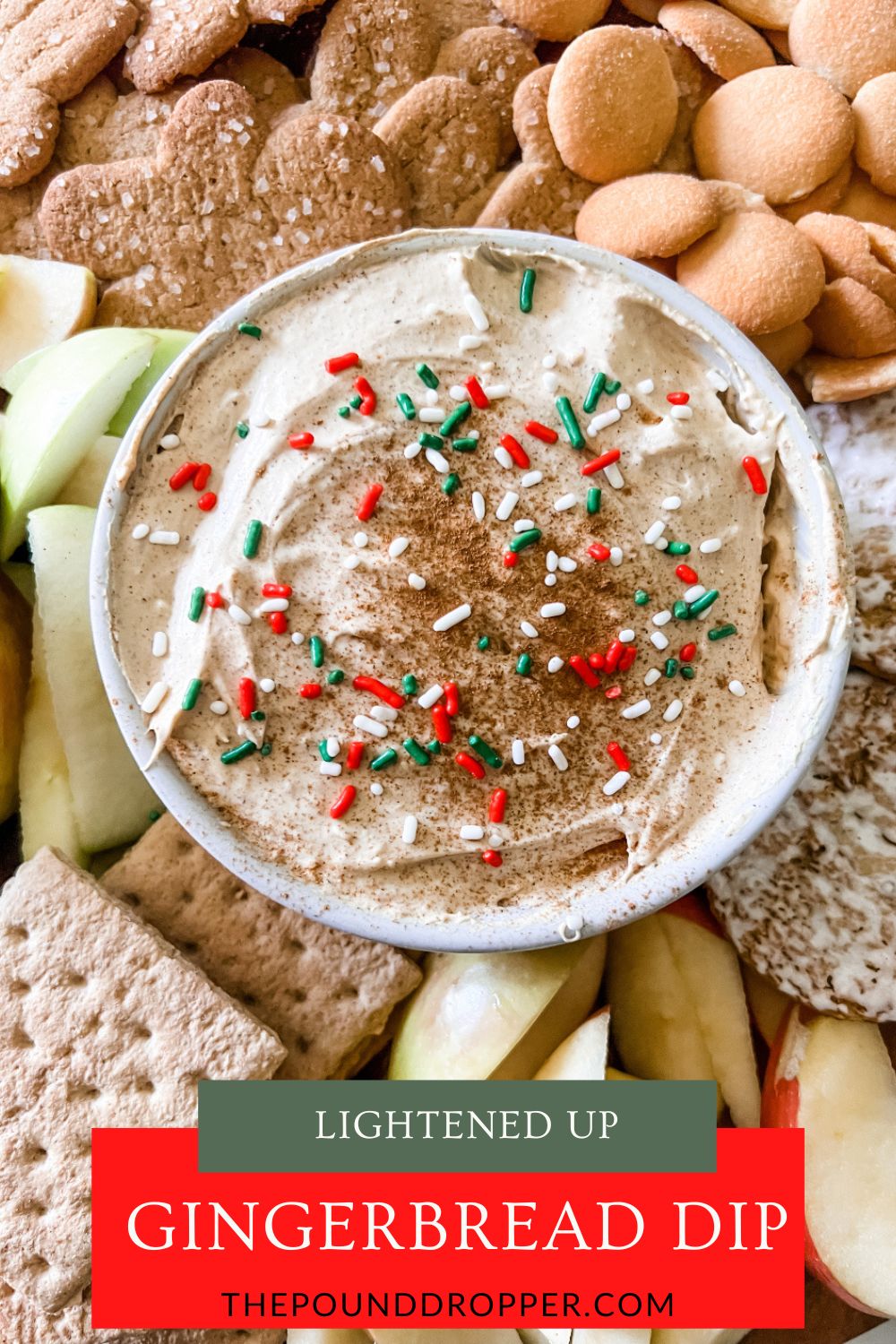 Have you been looking for a new no-bake Christmas dessert or appetizer? Well, here you go! This Lightened Up Gingerbread Cheesecake Dip is full of holiday flavors like gingerbread, sweet molasses, cinnamon, and nutmeg! It's super creamy and is the perfect to dip with apples or graham crackers! via @pounddropper