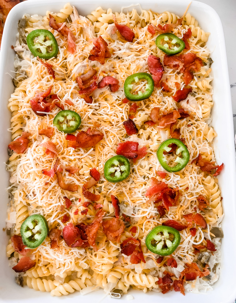 Lightened Up Jalapeño Popper Chicken Casserole - Pound Dropper