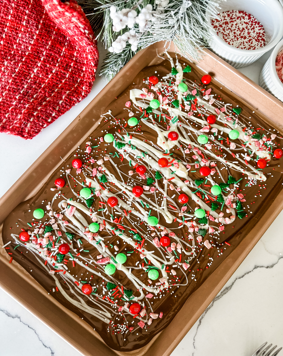 Lightened Up Holiday Chocolate Bark Pound Dropper