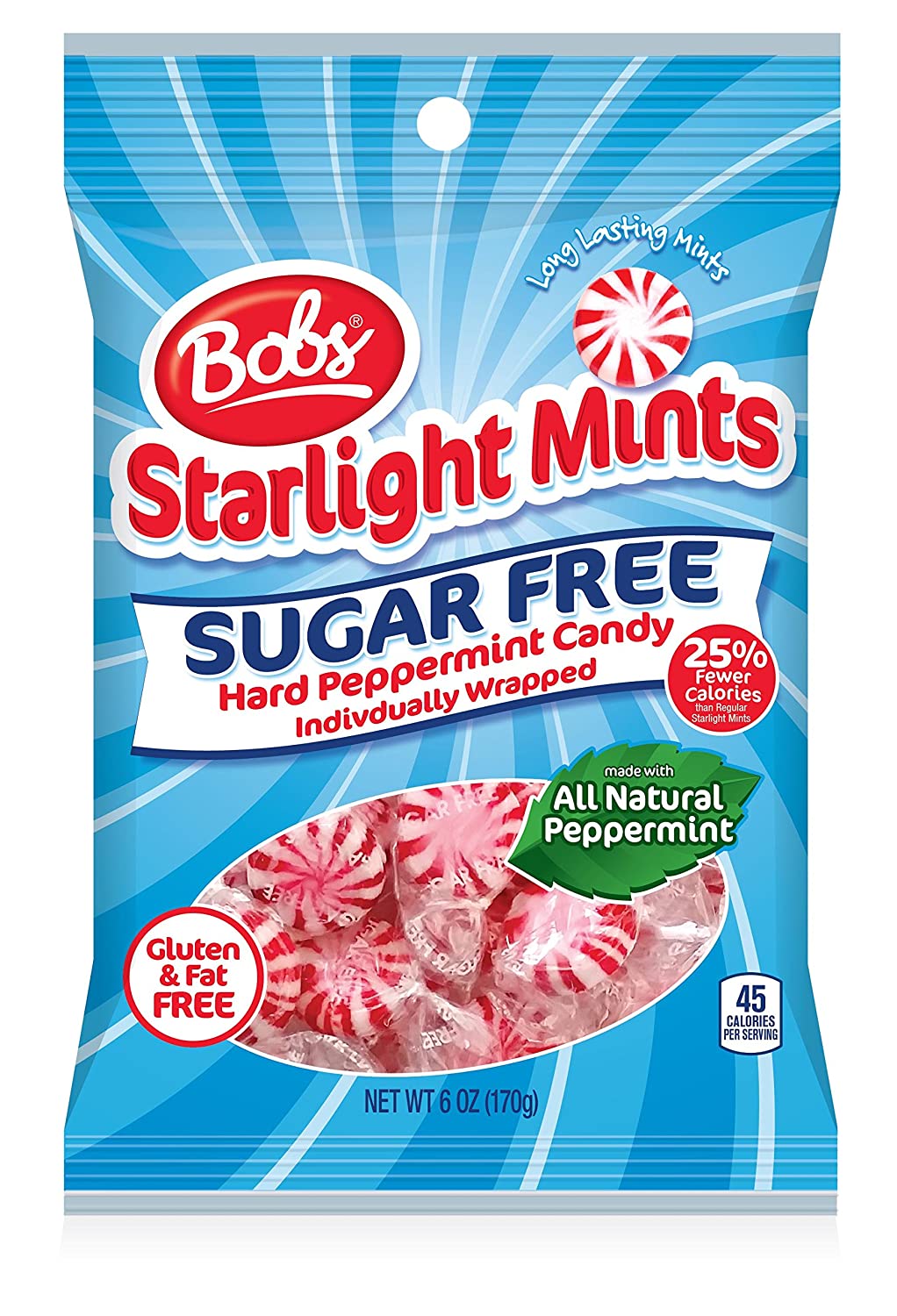 Bobs Sugar Free Starlight Mints Candy, Peppermint Flavor