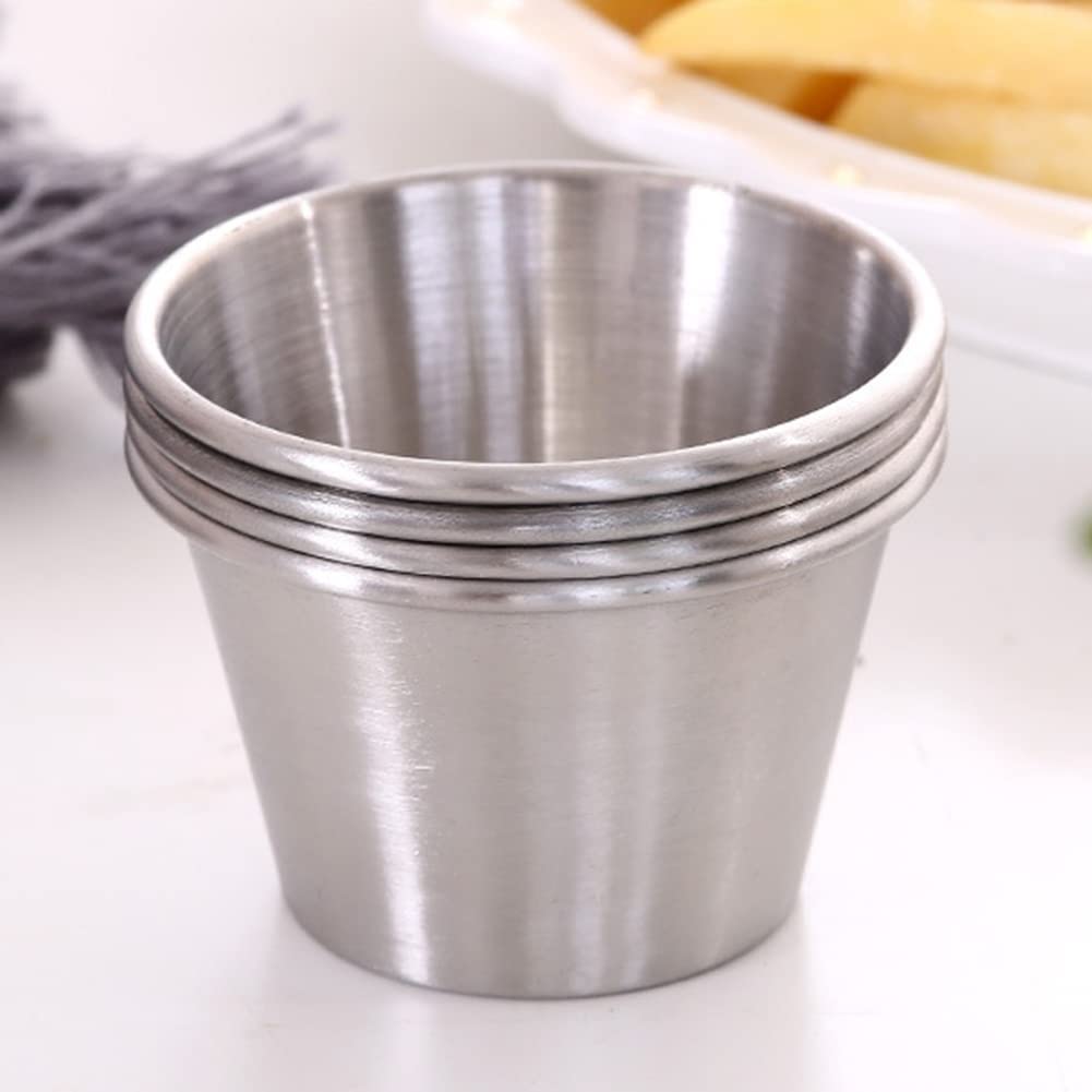 Stainless Steel Sauce Cup Condiment Ketchup Dipping Bowl Seasoning Dish