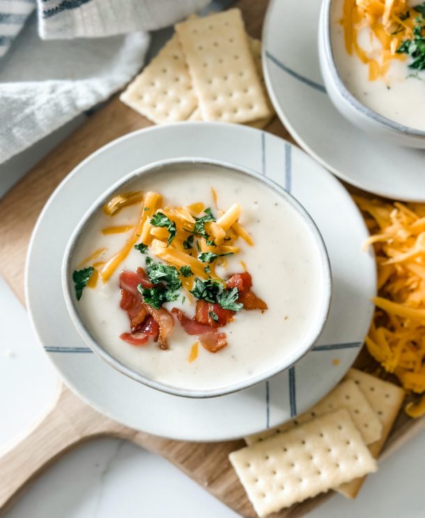 Easy Instant Pot Potato Soup - Pound Dropper