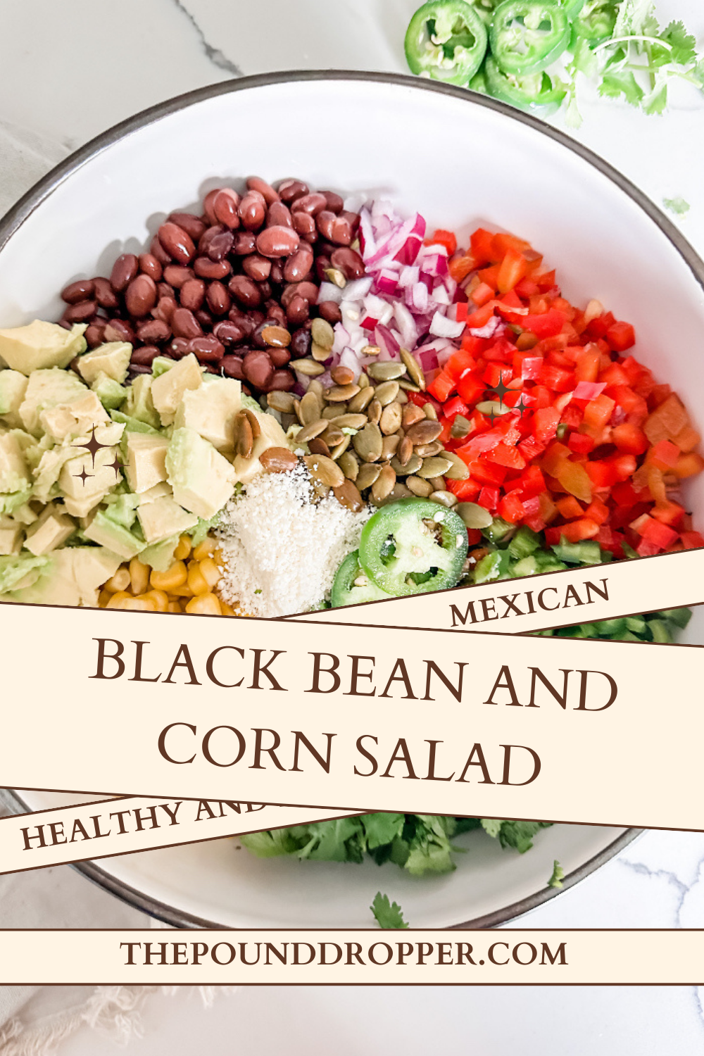 Mexican Black Bean and Corn Salad via @pounddropper