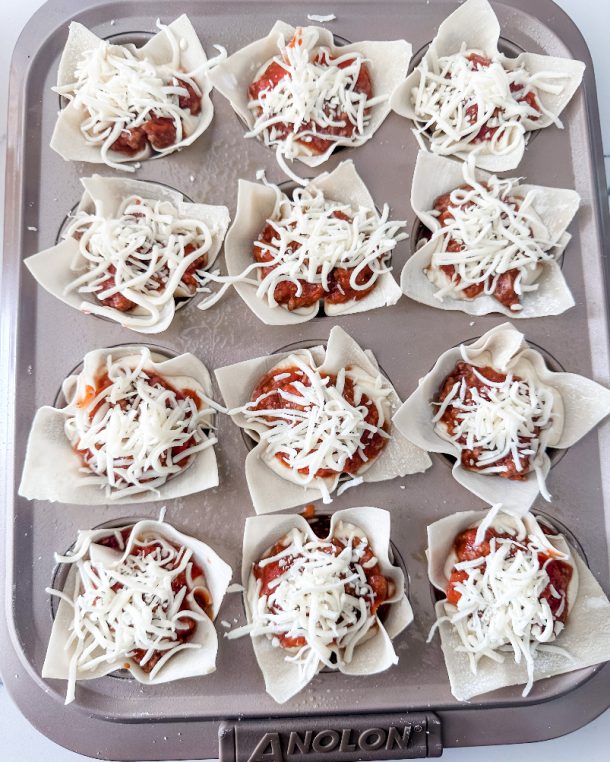 Easy Lasagna Wonton Cups Pound Dropper