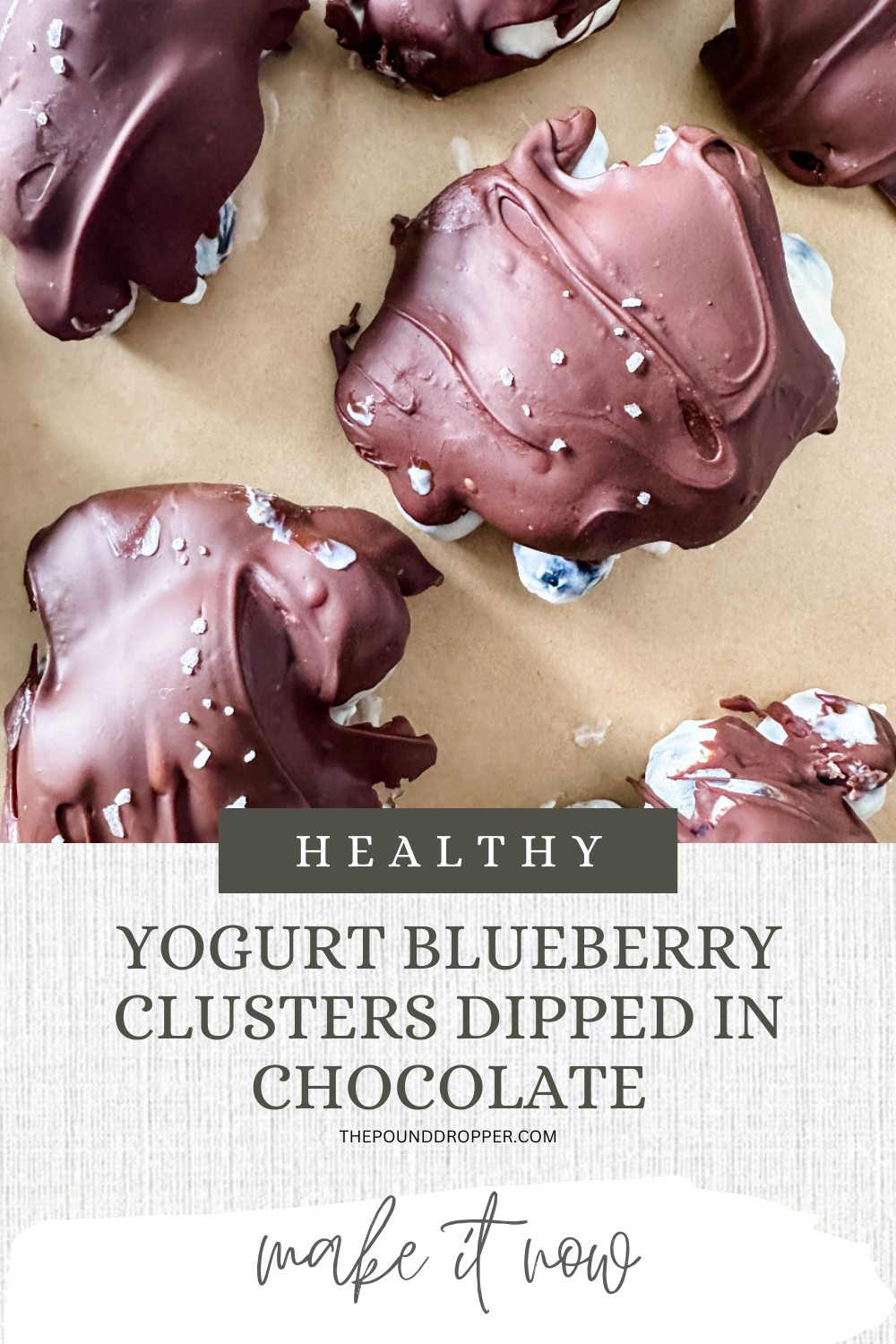 Yogurt Blueberry Clusters Dipped in Chocolate via @pounddropper