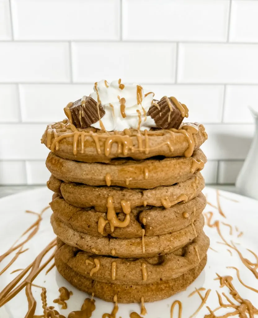 Mini Reese’s Peanut Butter Protein Waffles Pound Dropper