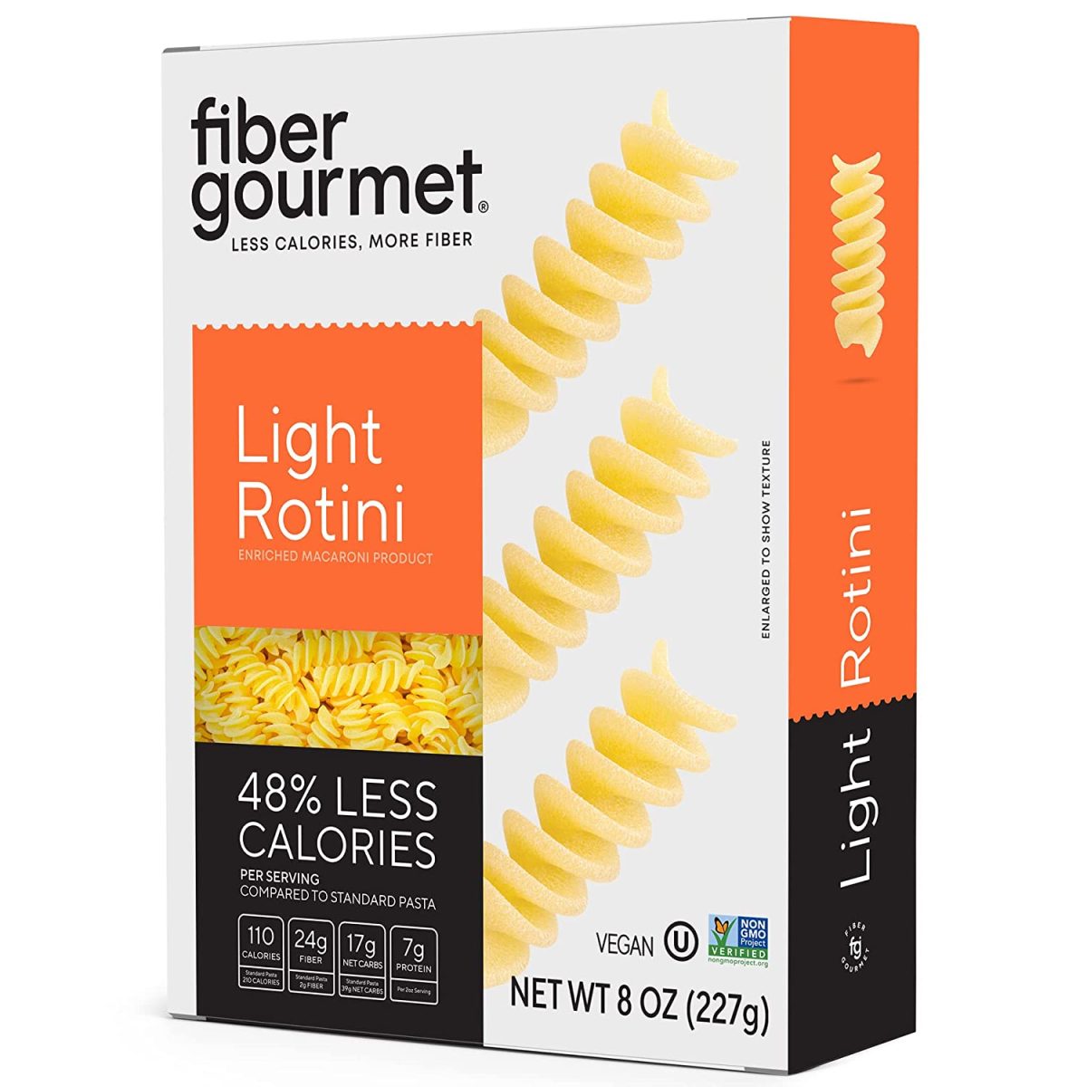 Fiber Gourmet Pasta – Light Rotini Pasta – Fiber-Rich, Low Calorie, Healthy Pasta

