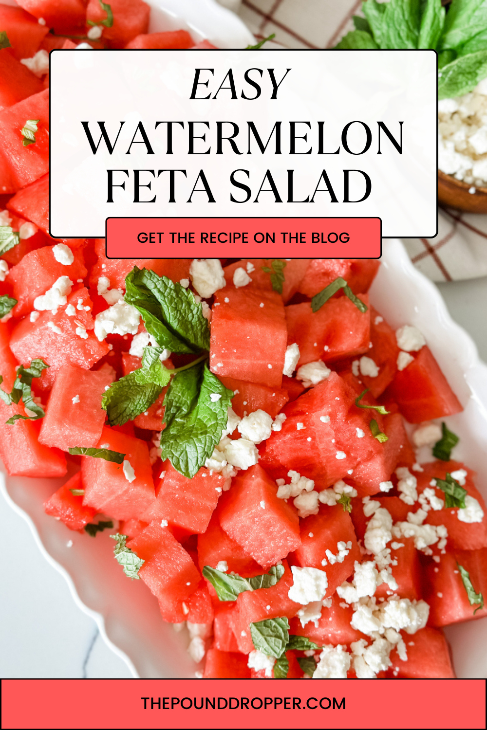 Watermelon Feta Salad via @pounddropper