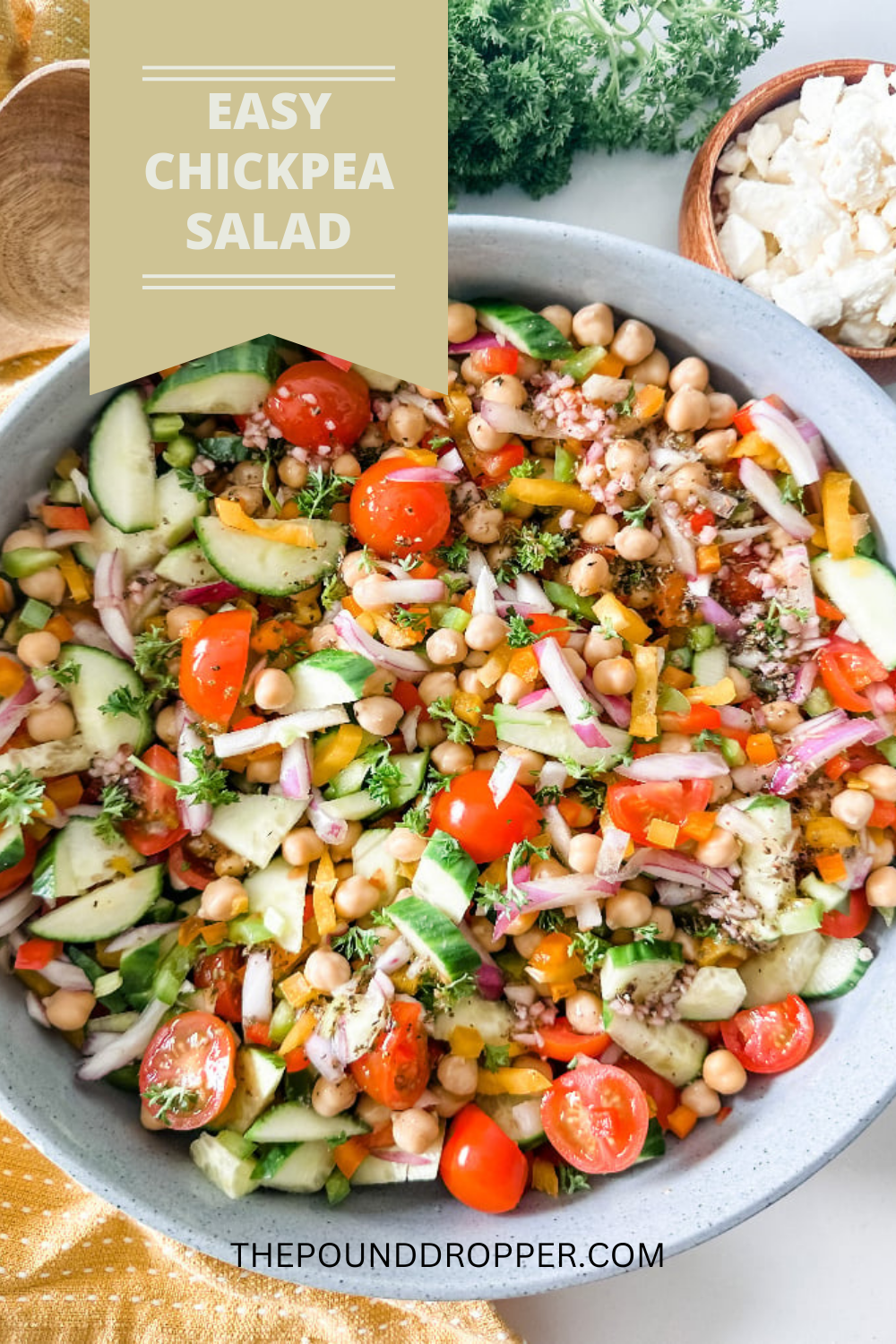 Easy Chickpea Salad via @pounddropper