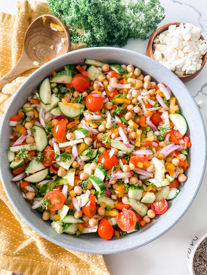 Easy Chickpea Salad - Pound Dropper