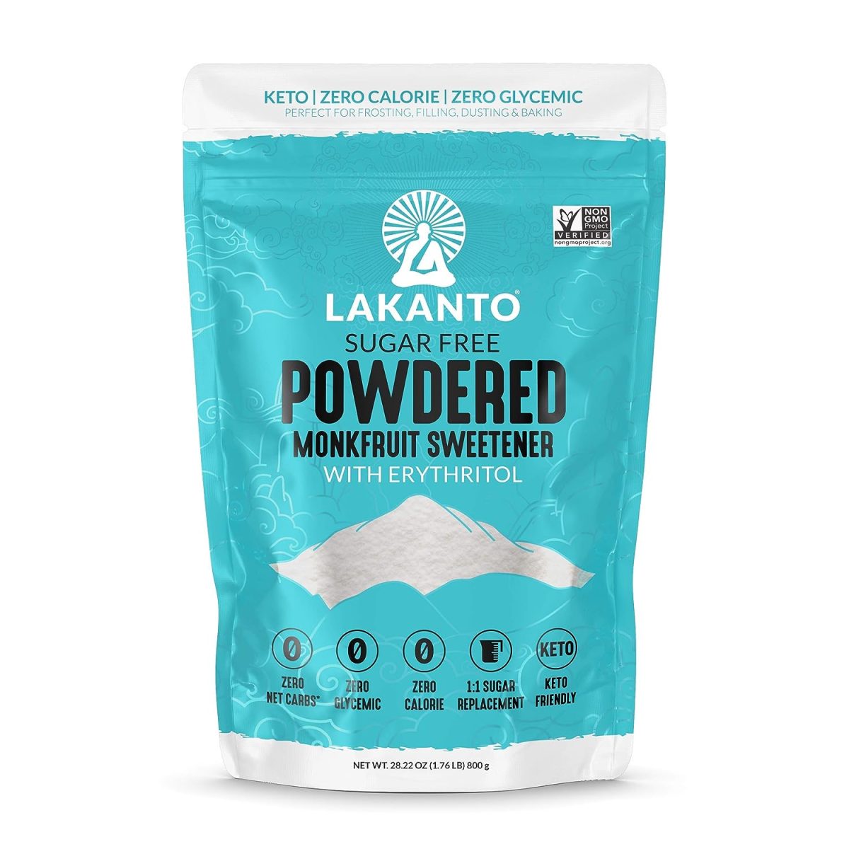 Lakanto Powdered Monk Fruit Sweetener with Erythritol - Powdered Sugar Substitute