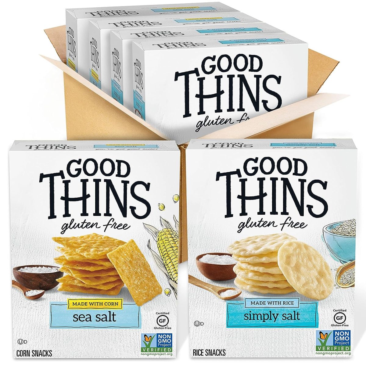 Good Thins Rice & Corn Snacks Gluten Free Crackers Variety Pack