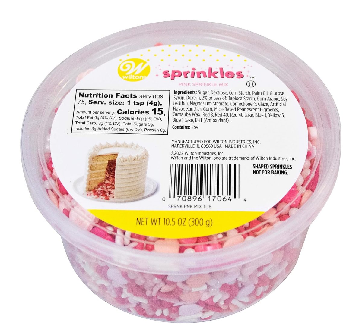 Wilton Pink Sprinkle Mix Tub 