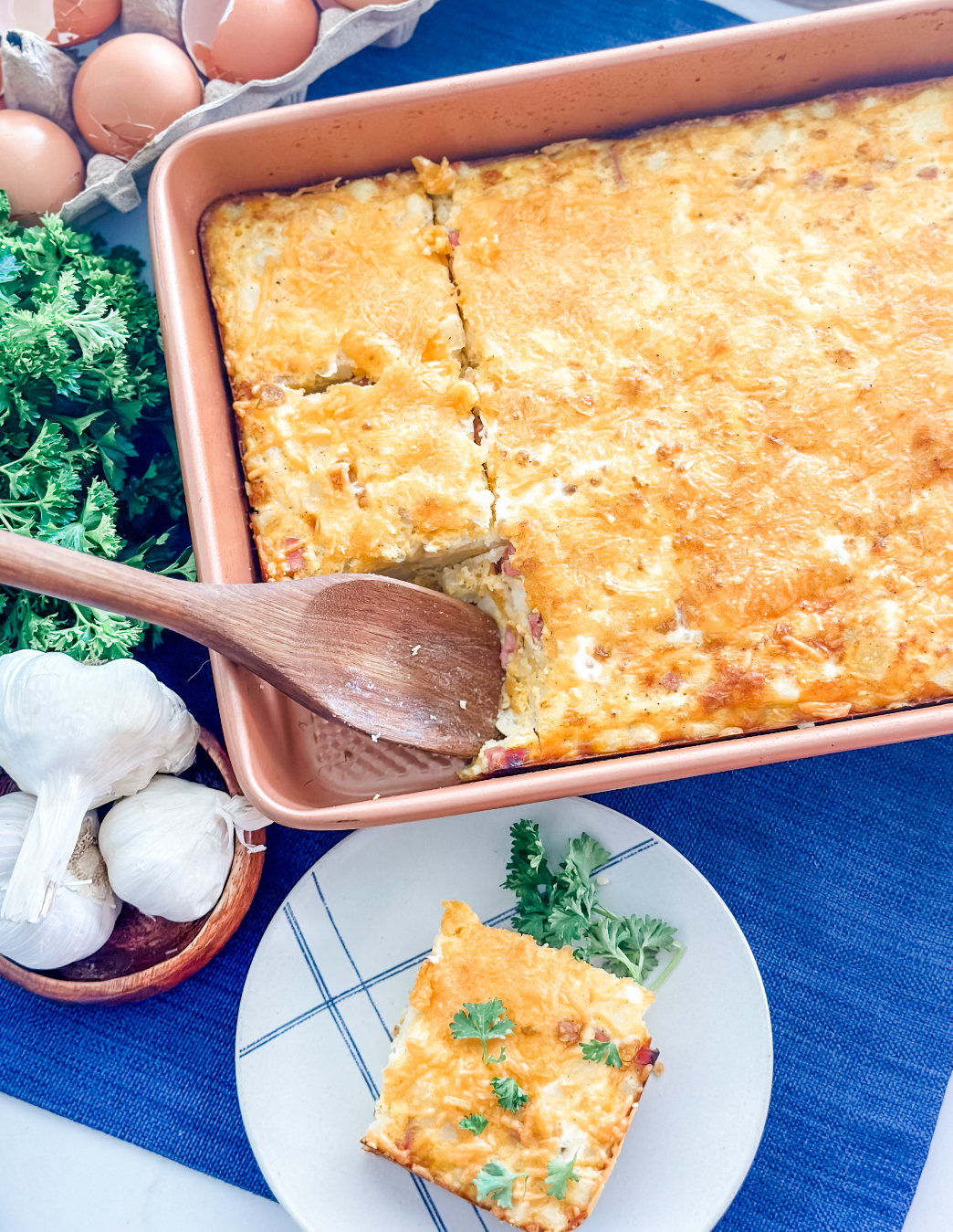 Easy Ham and Potato Breakfast Casserole - Pound Dropper