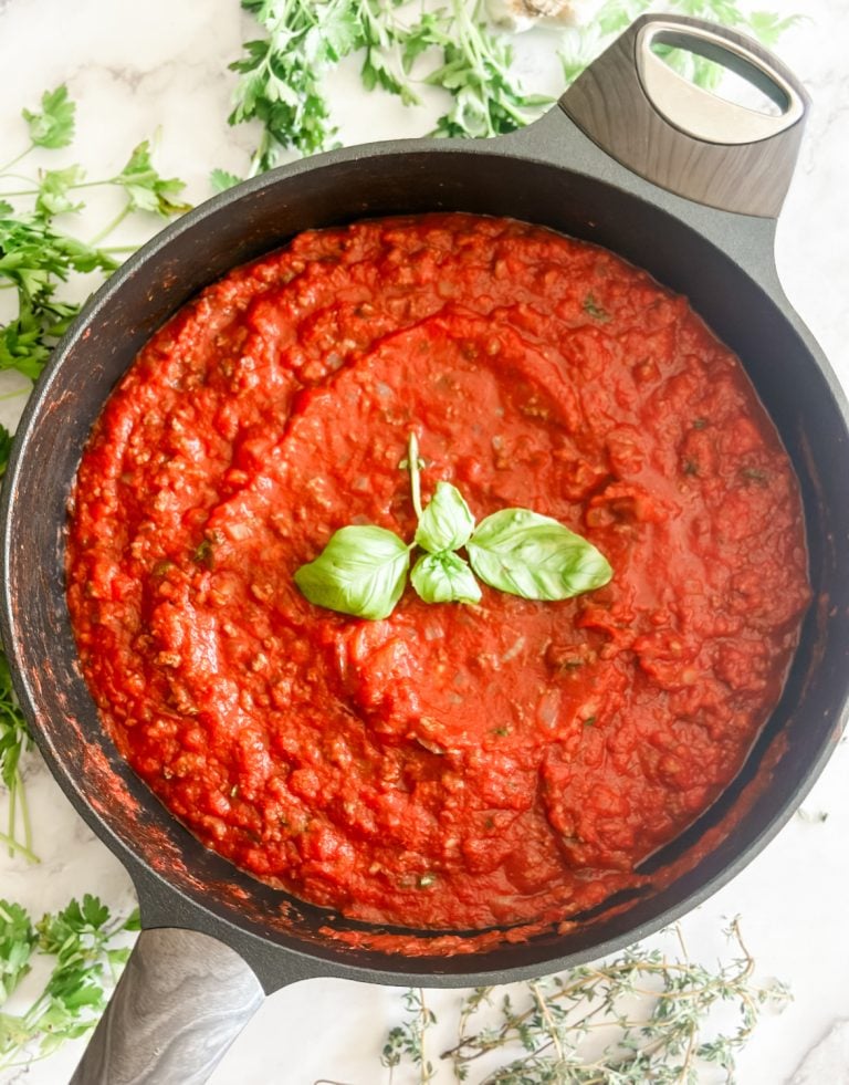 Easy Healthy Spaghetti Meat Sauce - Pound Dropper