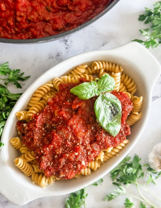 Easy Healthy Spaghetti Meat Sauce - Pound Dropper