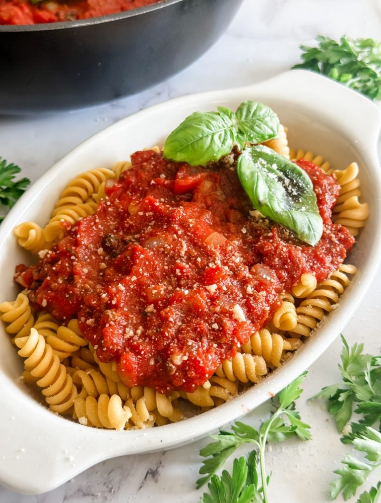 Easy Healthy Spaghetti Meat Sauce - Pound Dropper