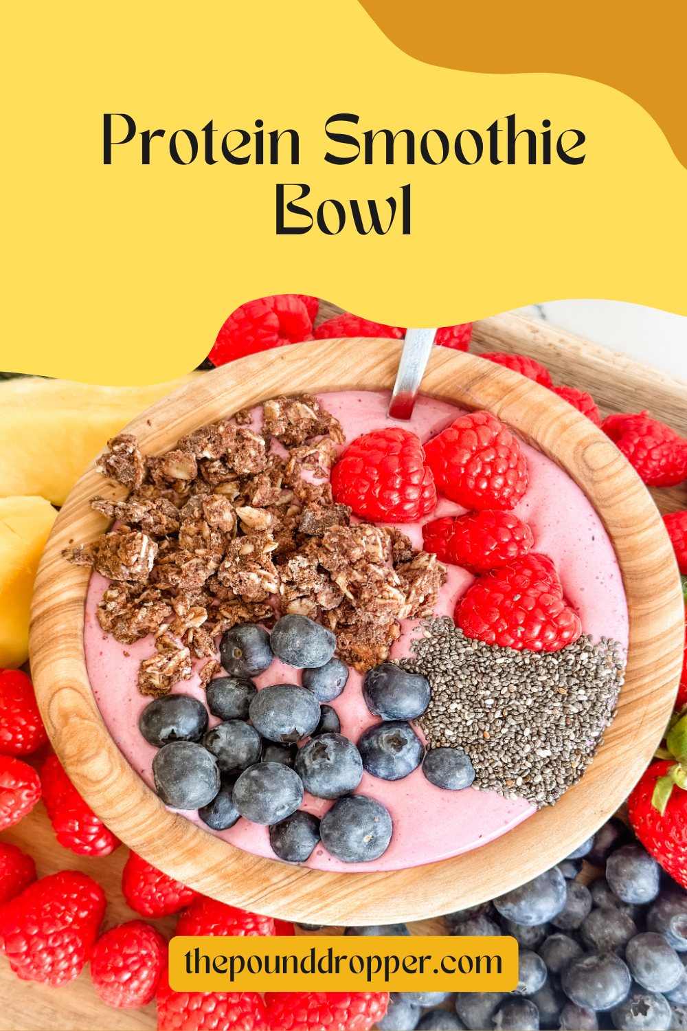 Protein Smoothie Bowl via @pounddropper