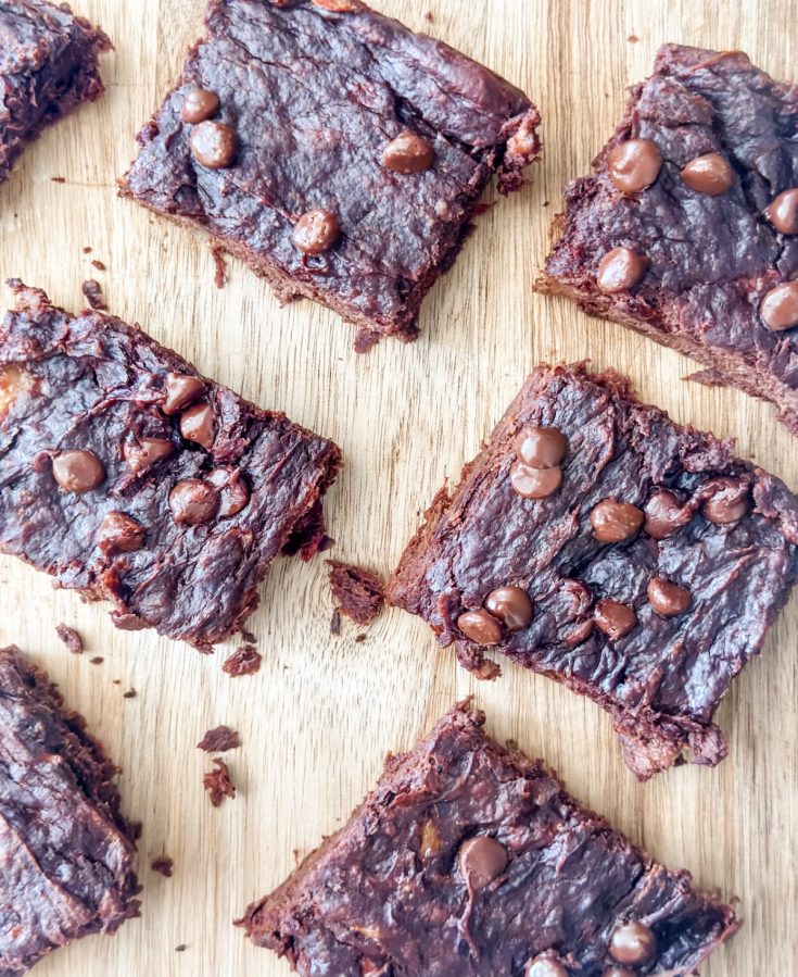 Four Ingredient Protein Chocolate Peanut Brownies