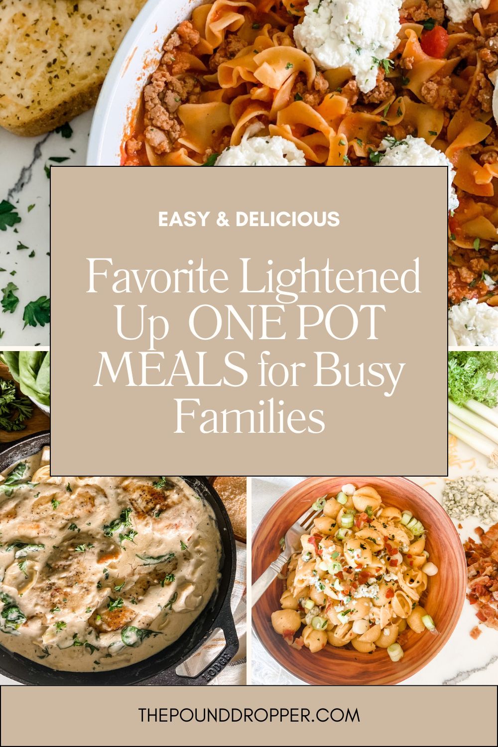 I love keeping dinner simple and love for a quick and easy clean up! And so today I'm sharing some of my all time Favorite Lightened Up One Pot Meals with you! These One Pot Meals contain a well round balanced meal, made in just one pot or pan. Hope you give them a try! via @pounddropper