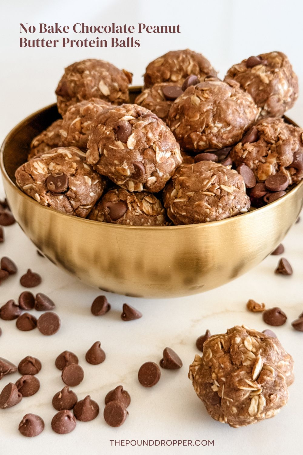 No Bake Chocolate Peanut Butter Protein Balls via @pounddropper