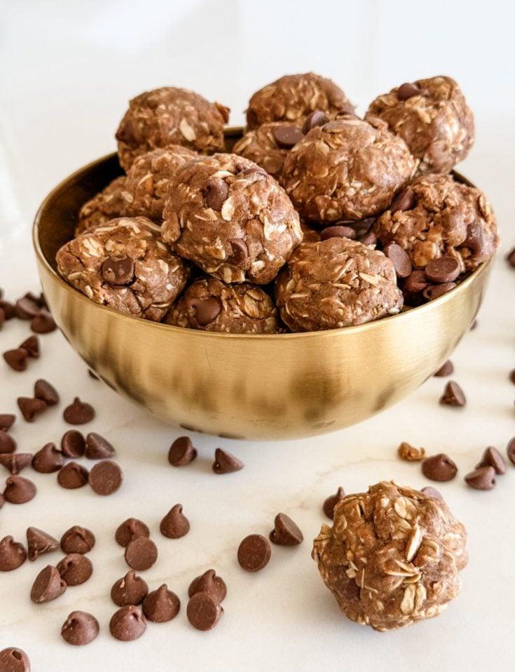 No Bake Chocolate Peanut Butter Protein Balls