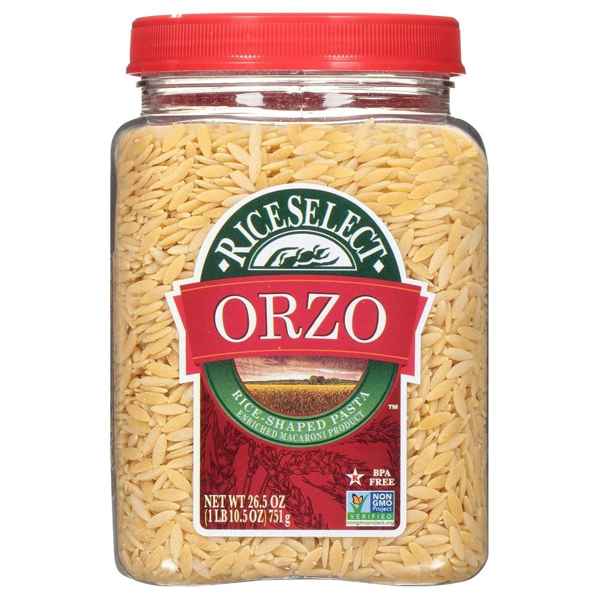 Orzo Rice-Shaped Pasta, Premium Non-GMO Orzo Pasta