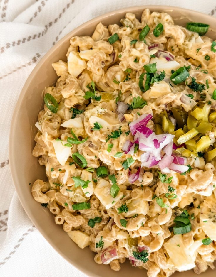 Lighter Deviled Egg Pasta Salad