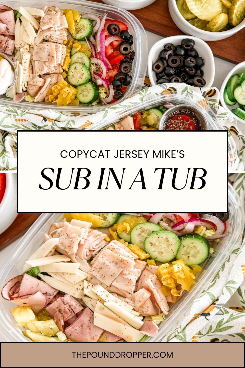 This Copycat Jersey Mike’s Copycat Sub in a Tub is made with fresh vegetables and meats is a flavorful, low-carb alternative to the traditional sandwich. via @pounddropper