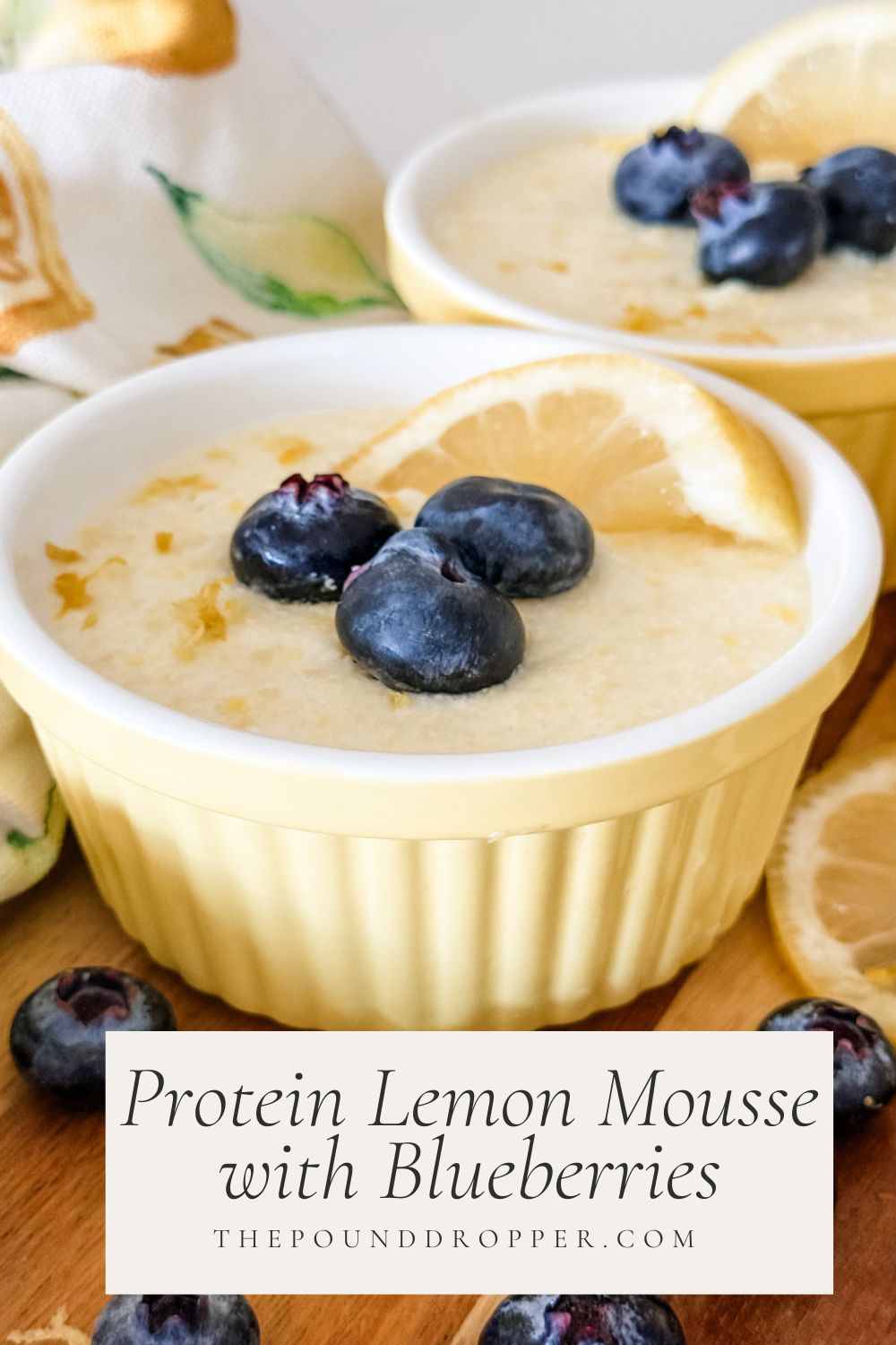 Protein Lemon Mousse with Blueberries via @pounddropper