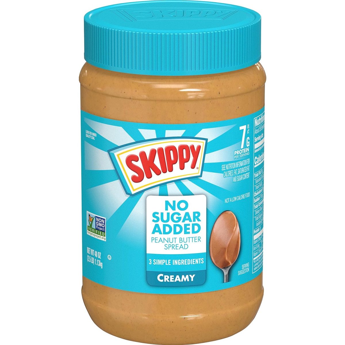 SKIPPY Creamy Peanut Butter Spread, No Sugar Added