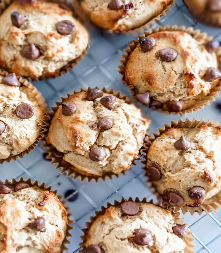 Protein Packed Peanut Butter Chocolate Chip Muffins