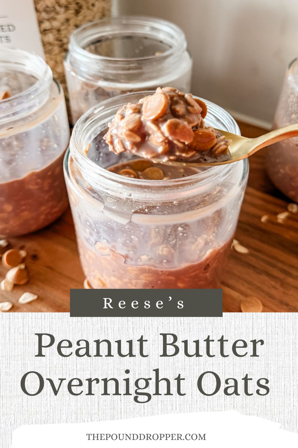 Reese’s Peanut Butter Overnight Oats via @pounddropper