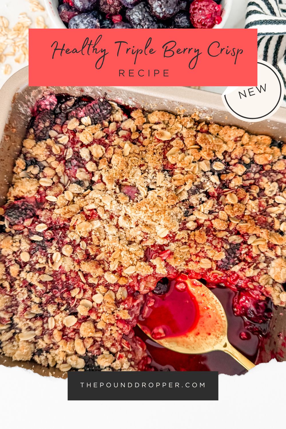 Healthy Triple Berry Crisp via @pounddropper