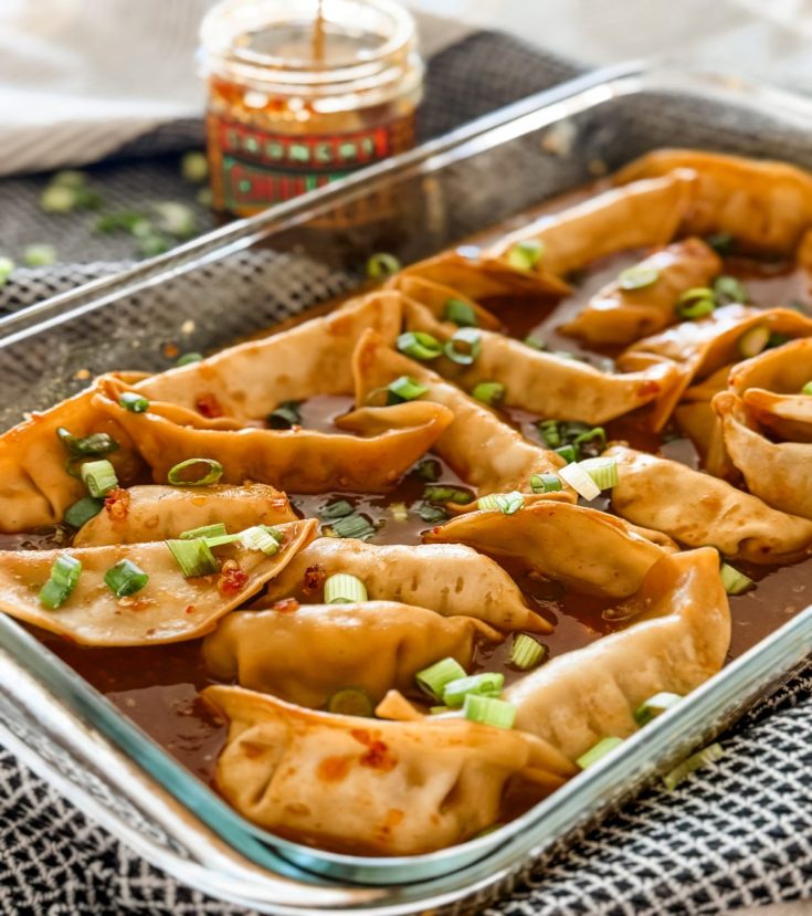 Lightened Up One Pan Dumpling Bake